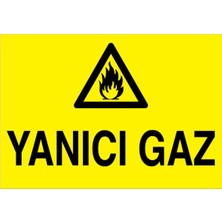 1Beyaz Reklam Yanıcı Gaz Uyarı Tabelası - 35x50 Alüminyum Kompozit Panel - DG7