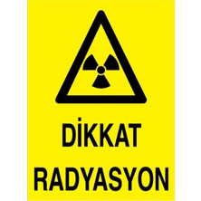 1Beyaz Reklam Dikkat Radyasyon Uyarı Tabelası - 20x30 Alüminyum Kompozit Panel - RLI9