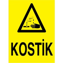 Kostik Uyarı Tabelası - 50X70 Alüminyum Kompozit Panel - KM25