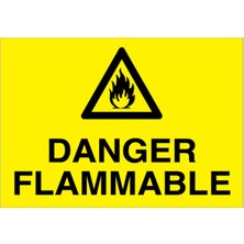 1Beyaz Reklam Danger Flammable Uyarı Tabelası - 50x70 Alüminyum Kompozit Panel - İL5