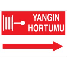 1Beyaz Reklam Yangn Hortumu Uyarı Tabelası - 50x70 Alüminyum Kompozit Panel - Y15