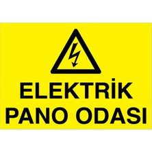 1Beyaz Reklam Elektrik Pano Odası Uyarı Tabelası - 35x50 Alüminyum Kompozit Panel - PAN13