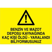 1Beyaz Reklam Benzin Ve Mazot... Uyarı Tabelası - 50x70 Alüminyum Kompozit Panel - KAY1