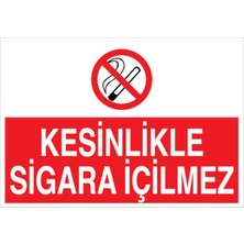1Beyaz Reklam Kesinlikle Sigara İçilmez Uyarı Tabelası - 70x100 Alüminyum Kompozit Panel - SİG22