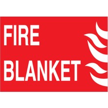 1Beyaz Reklam Fire Blanket Uyarı Tabelası - 50x70 Alüminyum Kompozit Panel - İL4