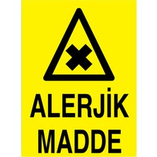 1Beyaz Reklam Alerjk Madde Uyarı Tabelası - 50x70 Alüminyum Kompozit Panel - TM27