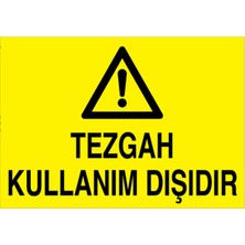 1Beyaz Reklam Tezgah Kullanım Dışıdır Uyarı Tabelası - 70x100 Alüminyum Kompozit Panel - TPCF8