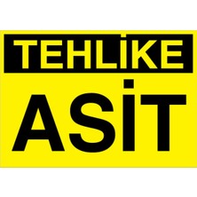 1Beyaz Reklam Tehlike Asit Uyarı Tabelası - 70x100 Alüminyum Kompozit Panel - KM7