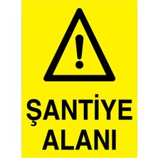 1Beyaz Reklam Şantiye Alanı Uyarı Tabelası - 50x70 Alüminyum Kompozit Panel - ŞA14