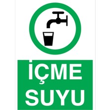 1Beyaz Reklam İçme Şuyu Uyarı Tabelası - 35x50 Alüminyum Kompozit Panel - HSS19