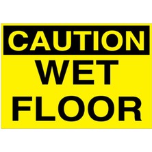 1Beyaz Reklam Caution Wet Floor Uyarı Tabelası - 70x100 Alüminyum Kompozit Panel - İL6