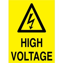 1Beyaz Reklam High Voltage Uyarı Tabelası - 50x70 Alüminyum Kompozit Panel - İL14