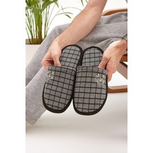 Moda Devrin Gri Kadın Ev Terliği Kışlık Misafir Terliği Kauçuk Taban İle Konforlu Kullanım
