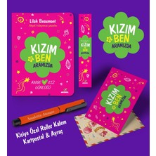 Kızım ve Ben Aramızda Ayraç Kartpostal Kişiye Özel Kalem - Turuncu