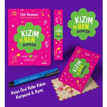 Kızım ve Ben Aramızda Ayraç Kartpostal Kişiye Özel Kalem - Mavi