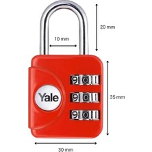 Yale Yale Geniş Tip Mini Şifreli Asma Kilit Kırmızı