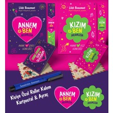 Anne - Kız Aramızda Ayraç Kartpostal Kişiye Özel Kalem - Lacivert