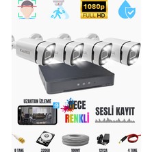 Exitcam 4'lü Ses Kayıtlı Ahd Kamera Seti 1080P Fullhd Gece Renkli + Dvr + 320GB HDD + Kablo