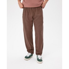 Ayma Active Erkek Kahverengi Keten Görünümlü Cepli Belden Büzgülü ve Lastikli Hafif ve Rahat Easy West Pantolon