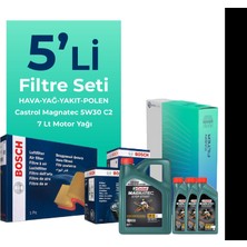 BOSCH Mitsubishi L200 2.5 Dizel Filtre Bakım Seti Castrol Motor Yağlı (2008-2015) 5 Li