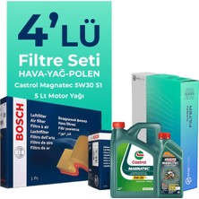 BOSCH Fiat Doblo 1.6 Dizel Filtre Bakım Seti Castrol Motor Yağlı (2010-2015) 4 Lü