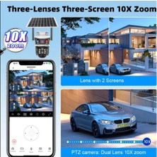 Avenir Hem Sım Kartla ve Wi-Fi ile Çalışın 4g Güneş Panelli Güvenlik Kamerası, 10X Zoom, Çift Lens, Gece Renkli Çekim