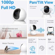 TP-Link Tapo C200 | Akıllı Wi-Fi Güvenlik Kamerası | 1080P Full HD | 360° Hareket Takibi | 9m Gece Görüşü | Çift Yönlü Ses | Alarm | Bebek Ağlaması Tespiti | Bulut/SD Kart Depolama | Anlık Uyarılar
