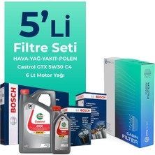 Bosch Dacia Sandero 1.5 BlueDci Dizel Filtre Bakım Seti Castrol Motor Yağlı (2018-2021) 5 Li