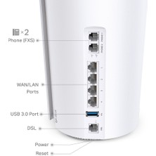 TP-Link Deco X73-DSL(1-pack) Fiber Destekli Wi-Fi 6 VDSL Mesh Modemi | AX5400 Mbps Hız | Çift Bant | 1 Gbps Port | 150 Cihaz | 270 m² Kapsama Alanı | WPA3 | Mobil Uygulama ile Kolay Kurulum