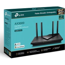 TP-Link Archer AX55 | Dual Band Wi-Fi 6 Router | Fiber Destekli | AX3000 Mbps | 4× Gigabit LAN Port | WPA3 | 1× USB 3.0 Port | Oyun için İdeal | Xbox/PS4/8K Steam