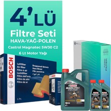 BOSCH Kia Rio 1.4 Dizel Filtre Bakım Seti Castrol Motor Yağlı (2011-2017) 4 Lü