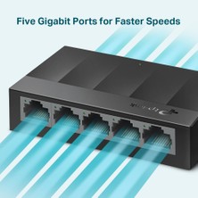 TP-LINK LS1005G 5 port 10-100-1000 Mbps Switch Plastik Kasa