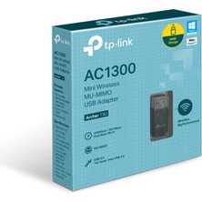 TP-Link Archer T3U | Wi-Fi 5 USB Adaptör | AC1300 Mbps | Dual-Band | Mini Tasarım | MU-MIMO | USB 3.0 | Kolay Kurulum | Windows & Mac Uyumlu