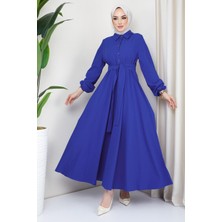 Kuşaklı Mevlana Elbise Mavi HM2105