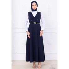 Kemerli Düğmeli Jile Lacivert HM2741
