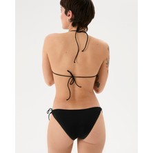 Siyah Ipli Üçgen Bikini Üstü
