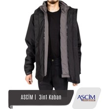 Ascim 3-In-1 Kaban | Siyah - Haki
