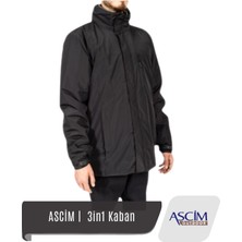 Ascim 3-In-1 Kaban | Siyah - Haki