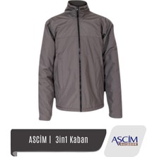 Ascim 3-In-1 Kaban | Siyah - Haki