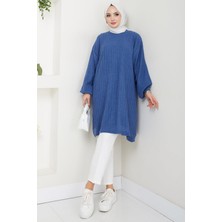 Balon Kol Triko Tunik Indigo HM2519