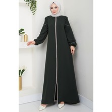 Kolları Nakışlı Ferace Haki HM2721
