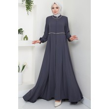 Nakışlı Mevlana Ferace Antrasit HM2359