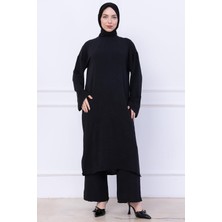 Uzun Tunikli Ayrobin Takım Siyah HM2770