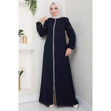 Kolları Nakışlı Ferace Lacivert HM2721