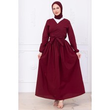 Bağlamalı Etekli Takım Bordo HM2752