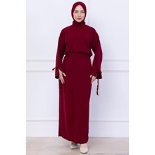 Yandan Bağlamalı Ayrobin Etekli Takım Bordo HM2738
