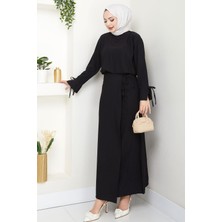 Bağcık Detaylı Etekli Takım Siyah HM2724
