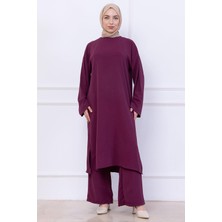 Uzun Tunikli Ayrobin Takım Mürdüm HM2770