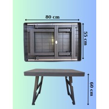 Büyük Boy Çelik Destekli Katlanır Piknik & Kamp Sehpası & Bahçe Balkon Sehpası 80 x 55 cm