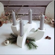 Modern Beton 4'lü Şamdan – El Yapımı Dekoratif Mumluk